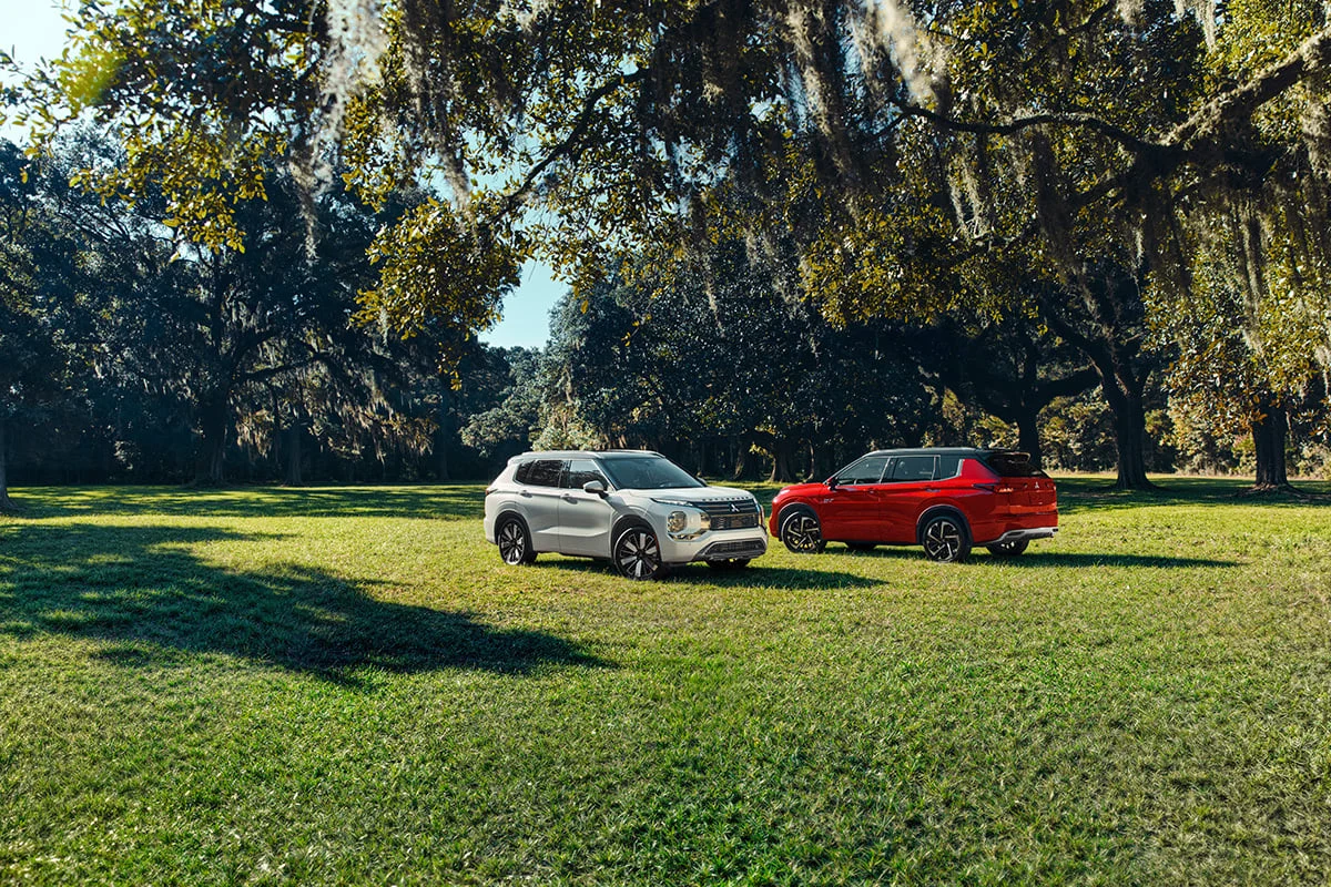White Mitsubishi Outlander Sport angled profile