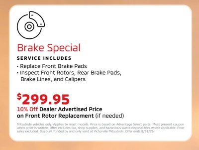Brake special coupon — limit one per customer