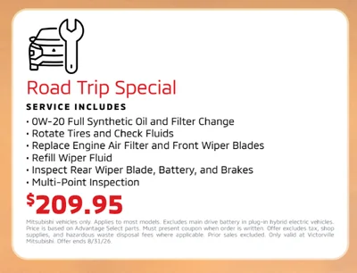 Road trip readiness coupon — limit one per customer