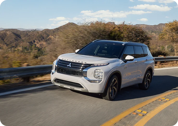 Mitsubishi Outlander on a mountain road